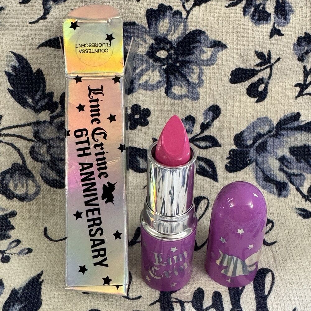 Lime Crime 6th Anniversary Lipstick - Countessa Fluorescent - Limited Ed - NIB